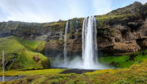 waterfall in the mountains