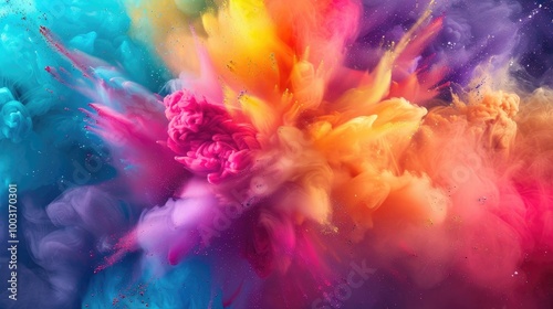 A vibrant splash of colors resembling a paint explosion