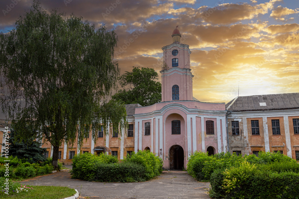 Fototapeta premium Abandoned old castle in Olyka village. Ukraine