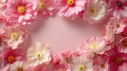 Wallpaper Mural Primrose flowers on soft color background, romantic feminine composition, wedding invitation concept. Torontodigital.ca
