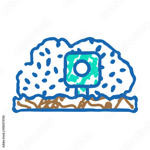 photo trap gadget doodle icon sketch vector. photo trap gadget sign. isolated symbol illustration