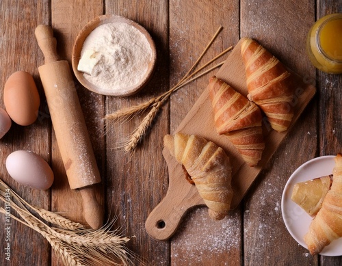 croissants and flavors of the streets of France  photo