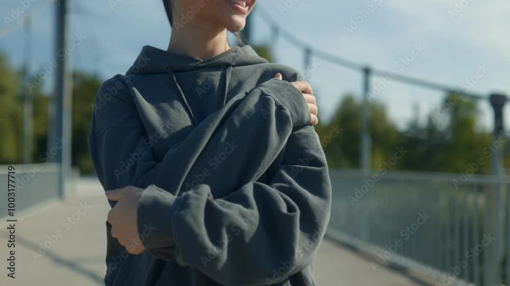Happy Teenager Outdoors in a Sunny Park Happy Teenager Outdoors in a Sunny Park