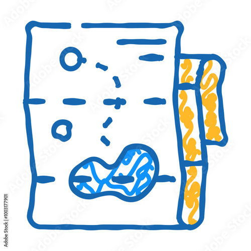 map with direction doodle icon sketch vector. map with direction sign. isolated symbol illustration