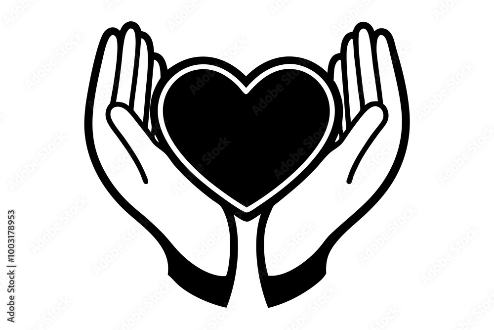 Hands holding heart line and solid icon. Charity and love shape in palms symbol, line art, Relationship sign for mobile concept and web design. Vector graphics Hands holding heart line and solid icon. Charity and love shape in palms symbol, line art, Relationship sign for mobile concept and web design. Vector graphics