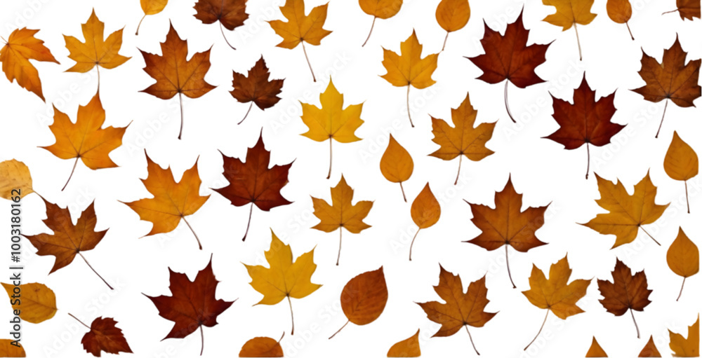 Scattered Autumn Leaves on a White Background Scattered Autumn Leaves on a White Background