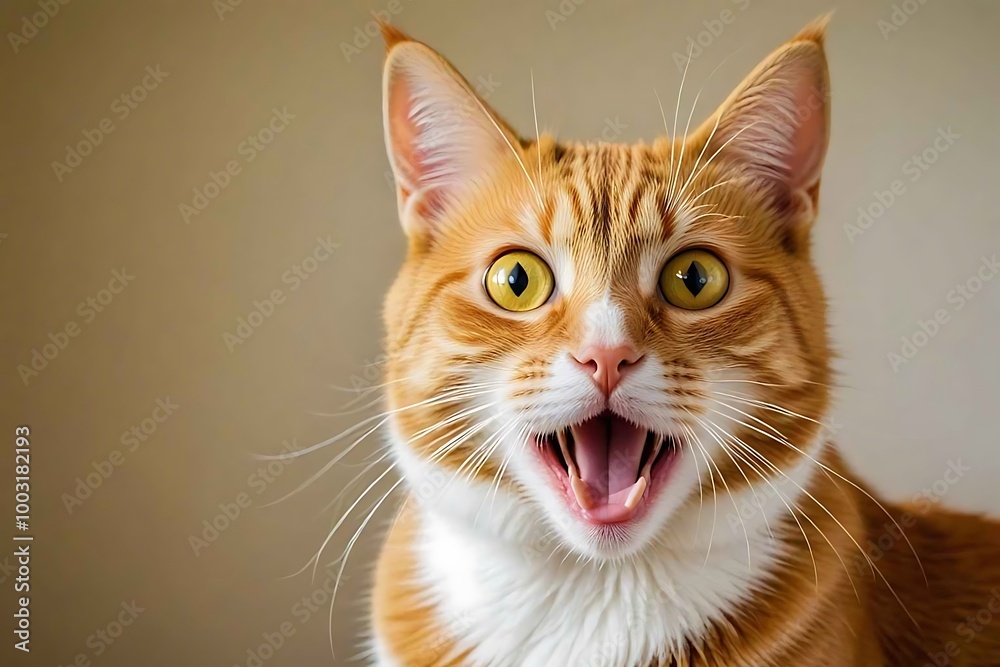 Angry and surprised cat isolated on transparent png background with a funny and excited expression. Angry and surprised cat isolated on transparent png background with a funny and excited expression.
