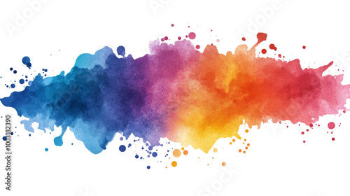 Colorful watercolor splash with vibrant hues, showcasing artistic creativity ...