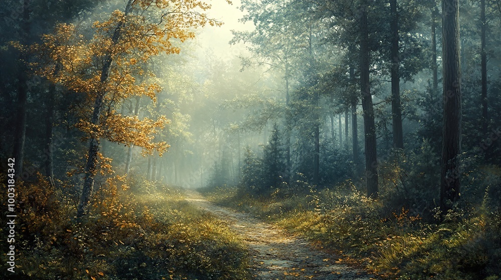 Enchanted Forest Path: A Misty Morning Walk Enchanted Forest Path: A Misty Morning Walk