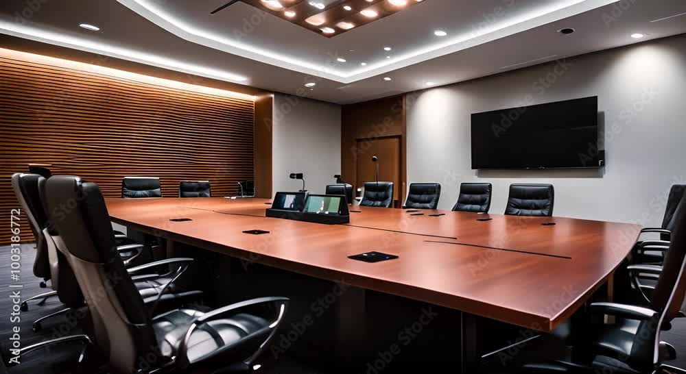 Interior of a meeting room with TV. Interior of a meeting room with TV.