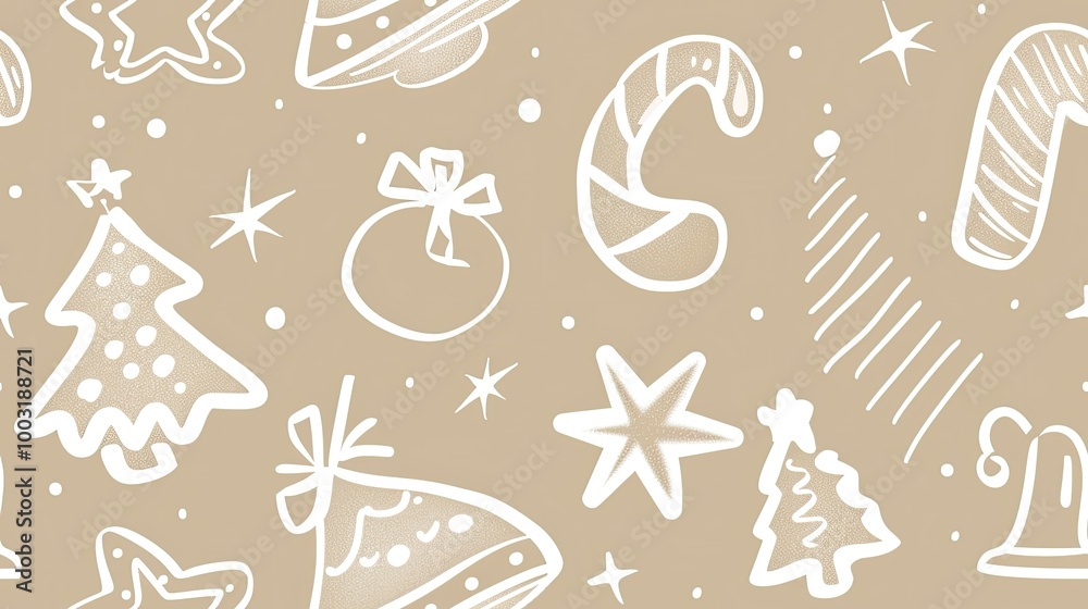 Fototapeta premium Gingerbread cookies pattern