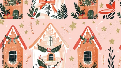 Gingerbread house pattern