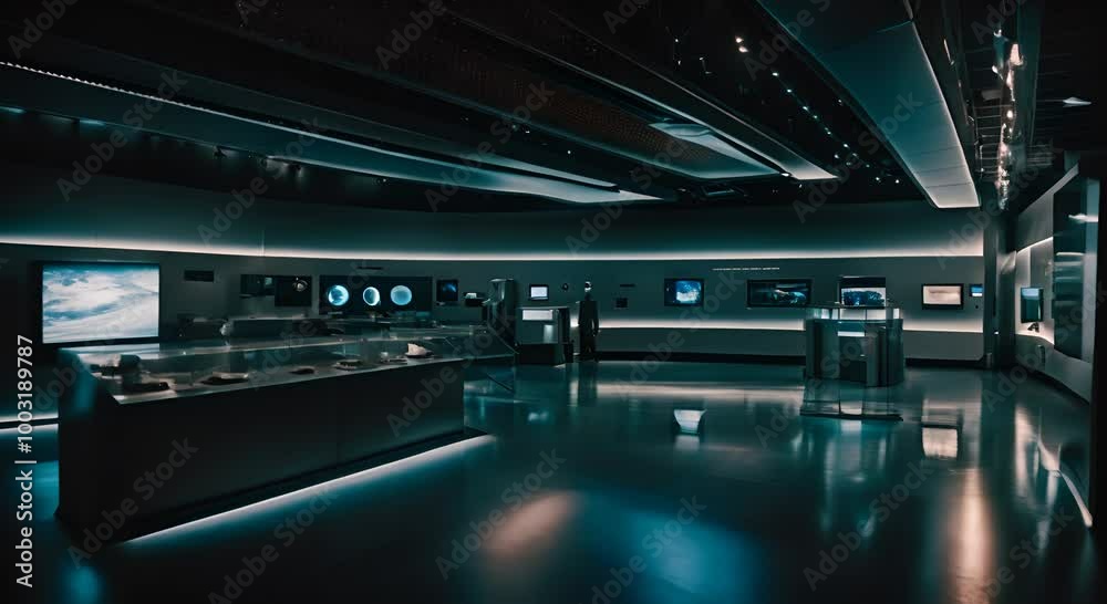 Interior of a space museum. Interior of a space museum.