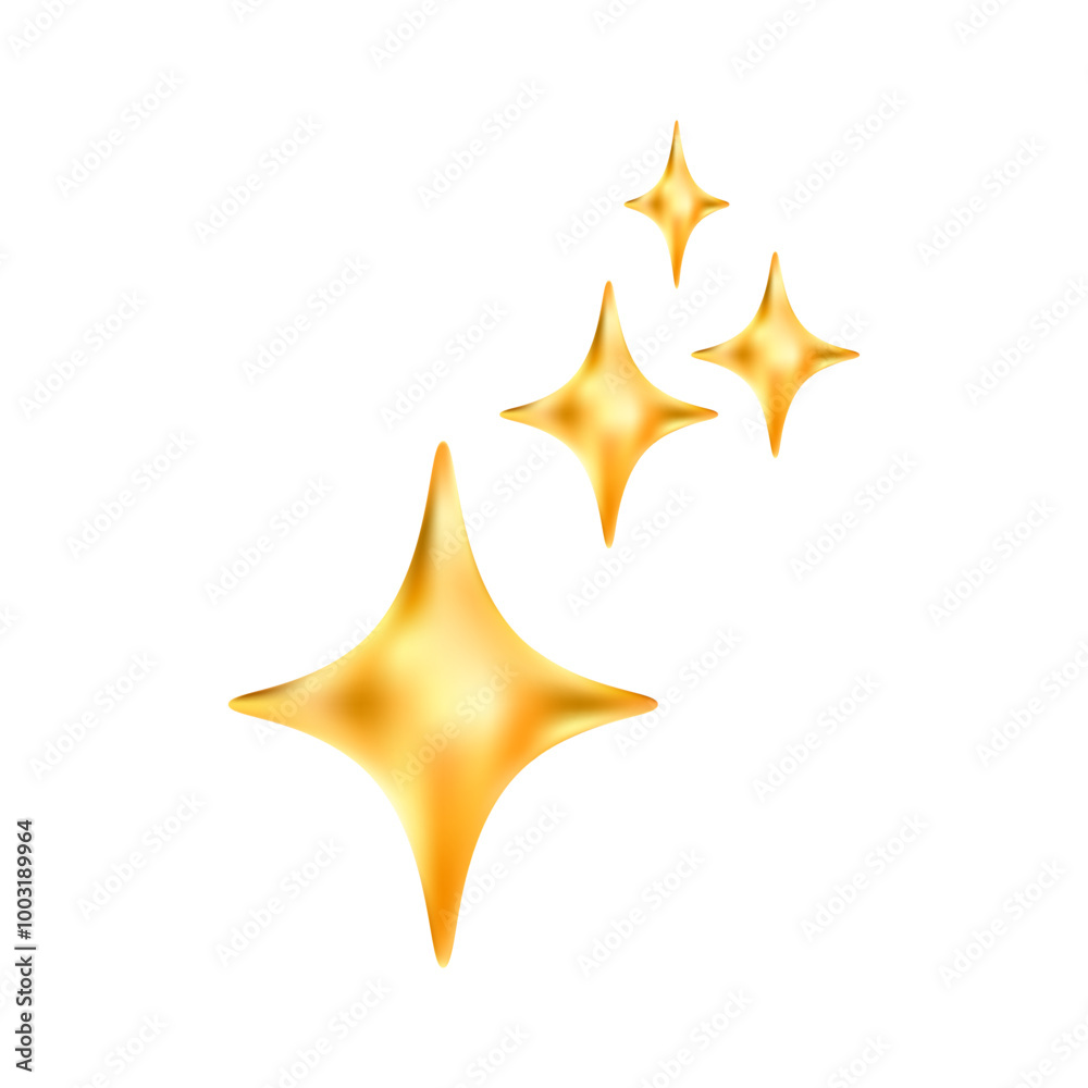 Gold star emoji icon. Glittering sparkle magic element. Gold star emoji icon. Glittering sparkle magic element.