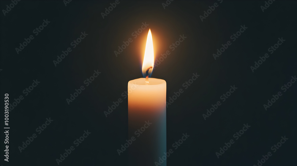 A small, glowing candle in the darkness, representing hope amidst depression. Light in the darkness.
A small, glowing candle in the darkness, representing hope amidst depression. Light in the darkness.