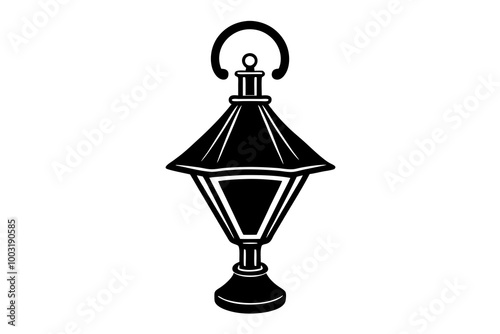 Table office lamp. Desktop electric. Vector illustration flat design. Isolated on white background. Silhouette lamp. Electrical bulb.