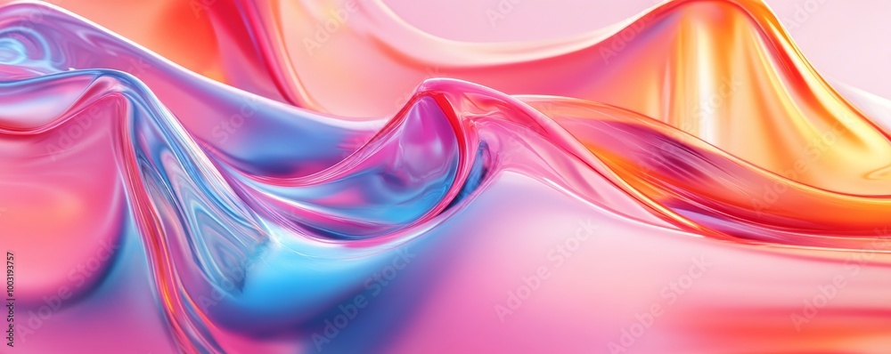 Colorful abstract waves of liquid, smooth texture