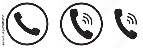 Phone icons collection. Contact us symbol. Call sign. Cell phone pictogram isolated on white background. Vector illustration.