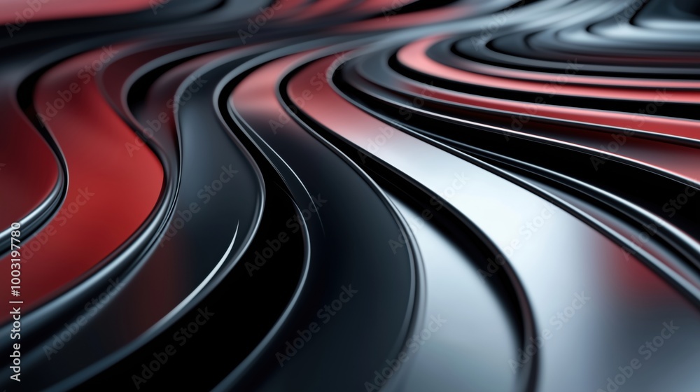 Abstract wavy lines in red and black tones Abstract wavy lines in red and black tones