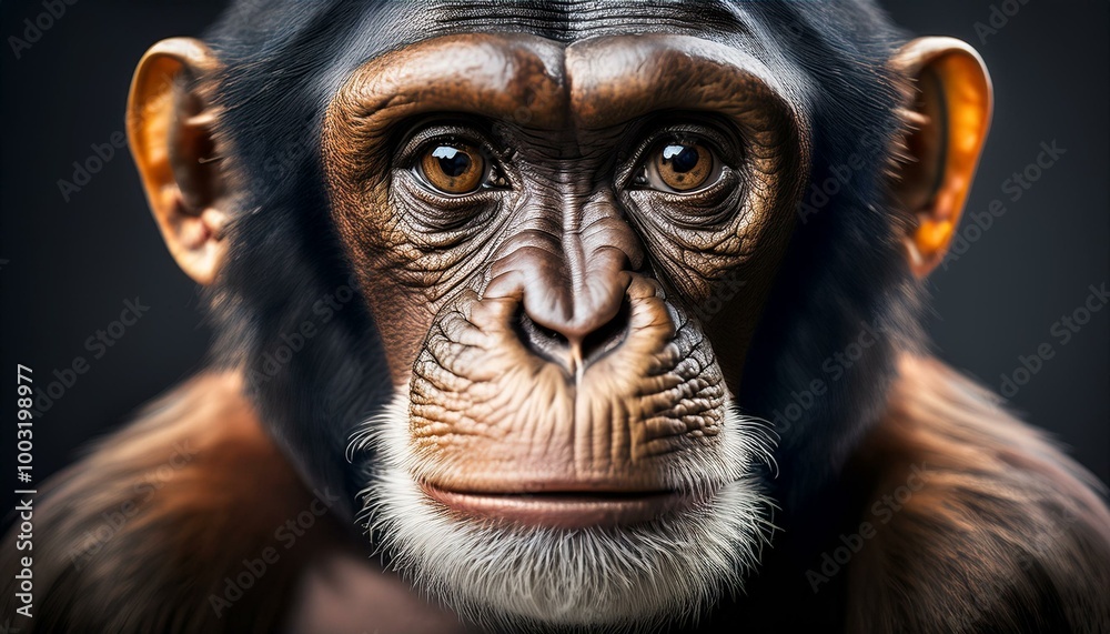 Face of monkey chimpance Face of monkey chimpance