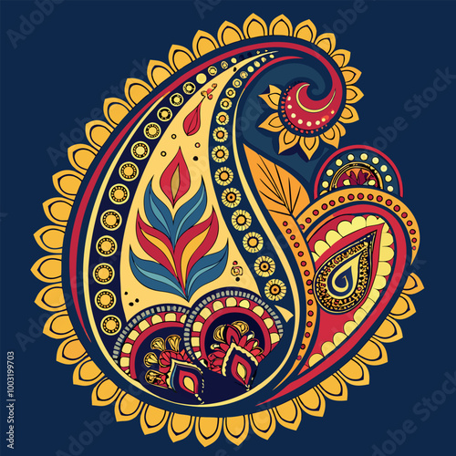 paisley ornament on a pink background