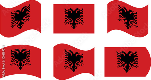 Set of 6 flags of albania