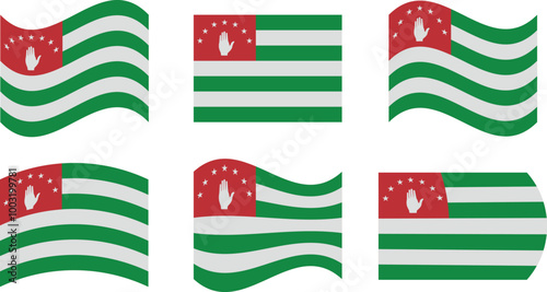 Set of 6 flags of abkhazia