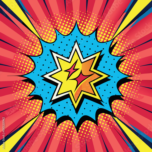 Comic pop art explosion cartoon vector design.