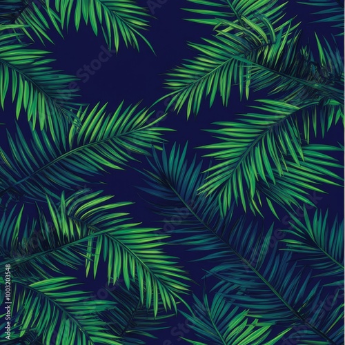 Tropical leaves of palm trees seamless pattern background. Modern illustration of tropical leaves.