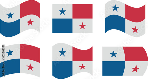 Set of 6 flags of panama Free Download Set of 6 flags of panama - GFXLoad