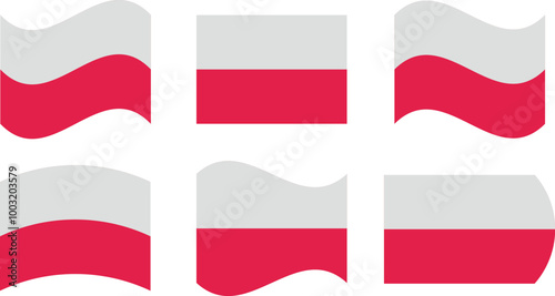 Set of 6 flags of poland