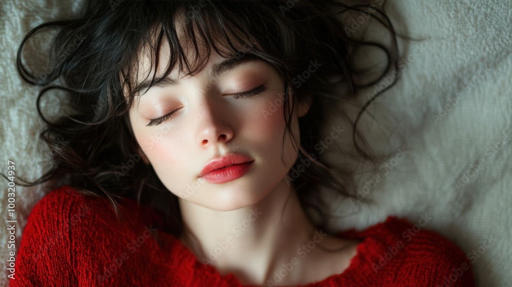 Pleasure and Serenity on a Woman's Face Pleasure and Serenity on a Woman's Face