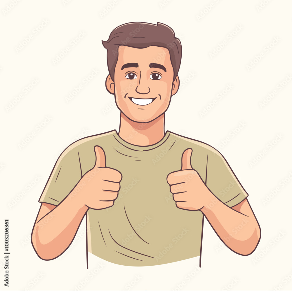 Man giving thumbs up vector illustration Man giving thumbs up vector illustration