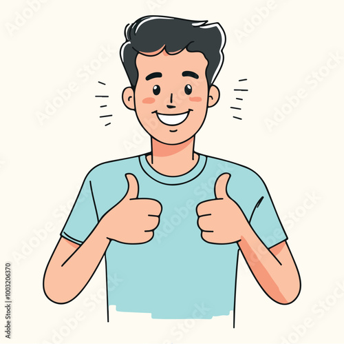 Man giving thumbs up vector illustration