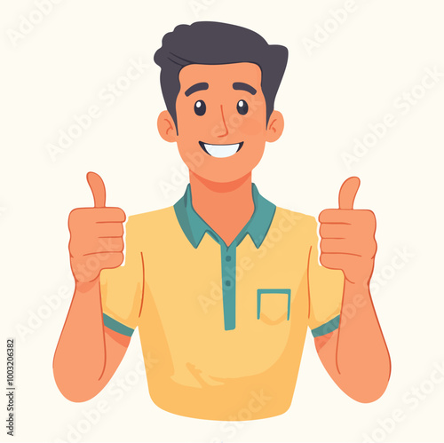 Man giving thumbs up vector illustration