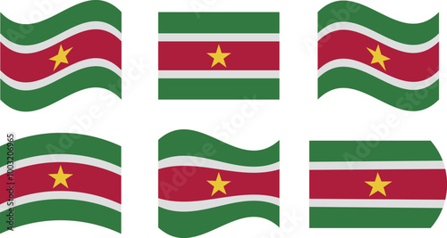 Free Download Set of 6 flags of suriname - GFXLoad