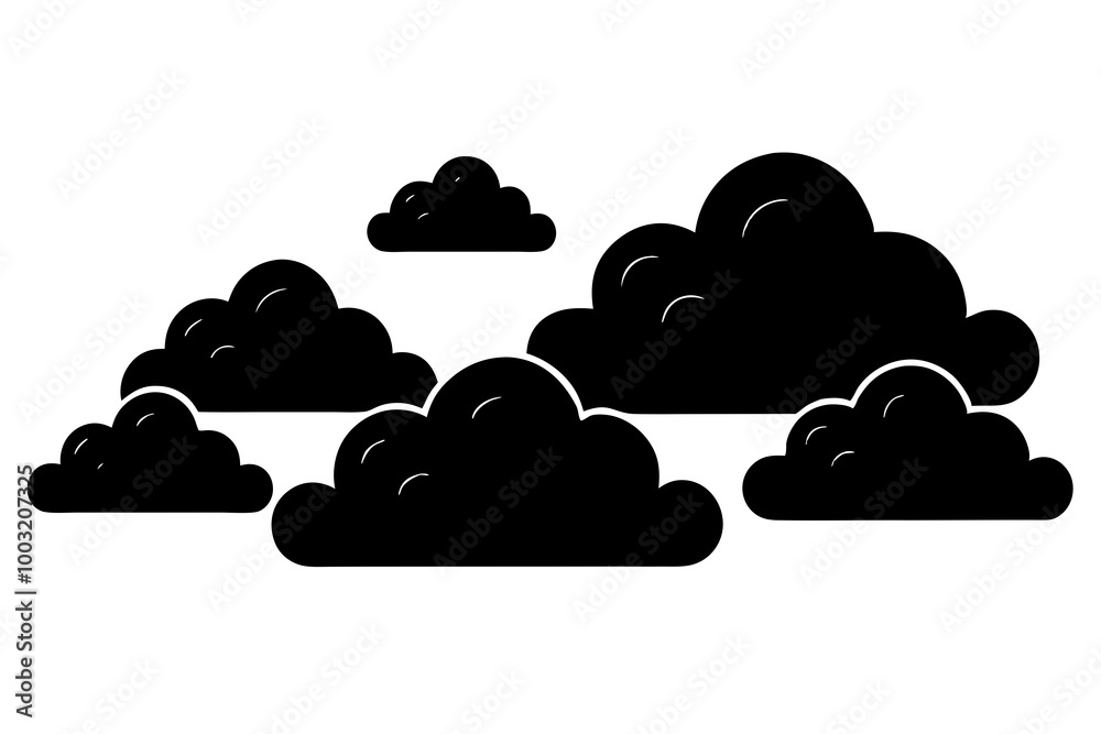 cloud icons black silhouette cloud icons black silhouette