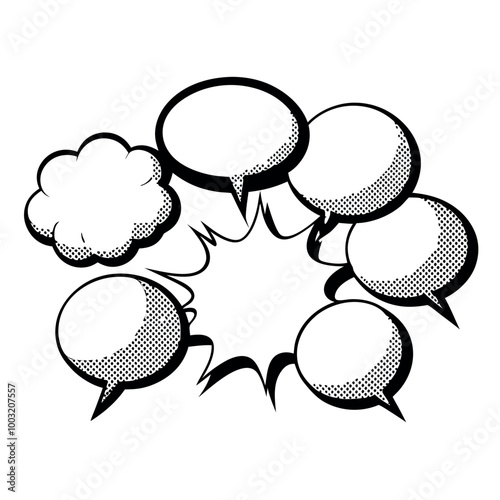 set of comic speech bubbles