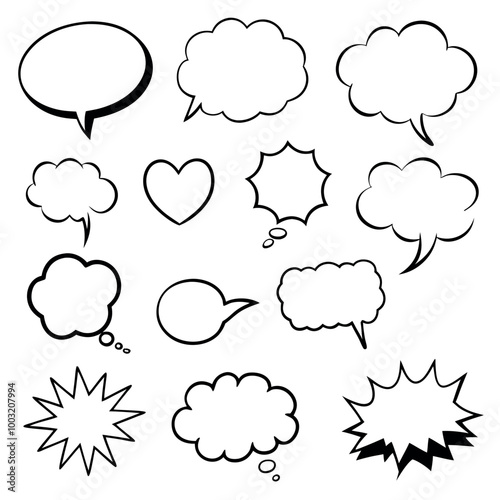 set of comic speech bubbles