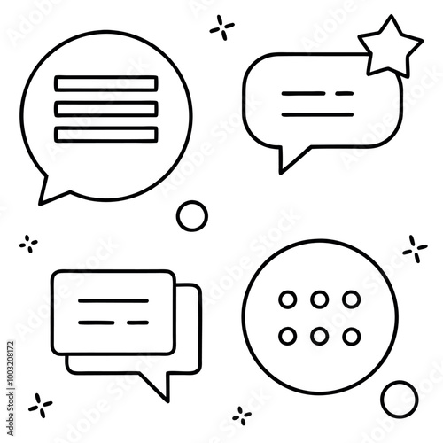 set of comic speech bubbles