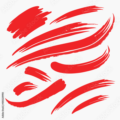 vector illustration of a set of red and white arrows