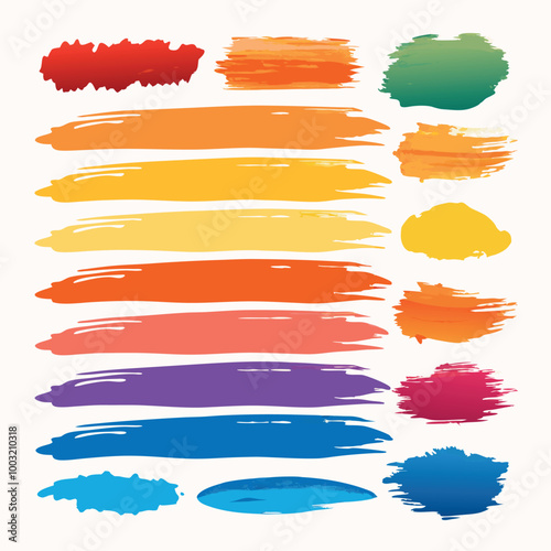 set of watercolor paint strokes