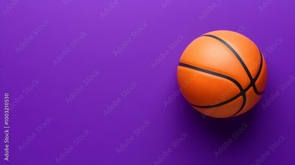 A bright purple background with a neon-colored basketball resting in the middle. Basketball on a purple background.
A bright purple background with a neon-colored basketball resting in the middle. Basketball on a purple background.