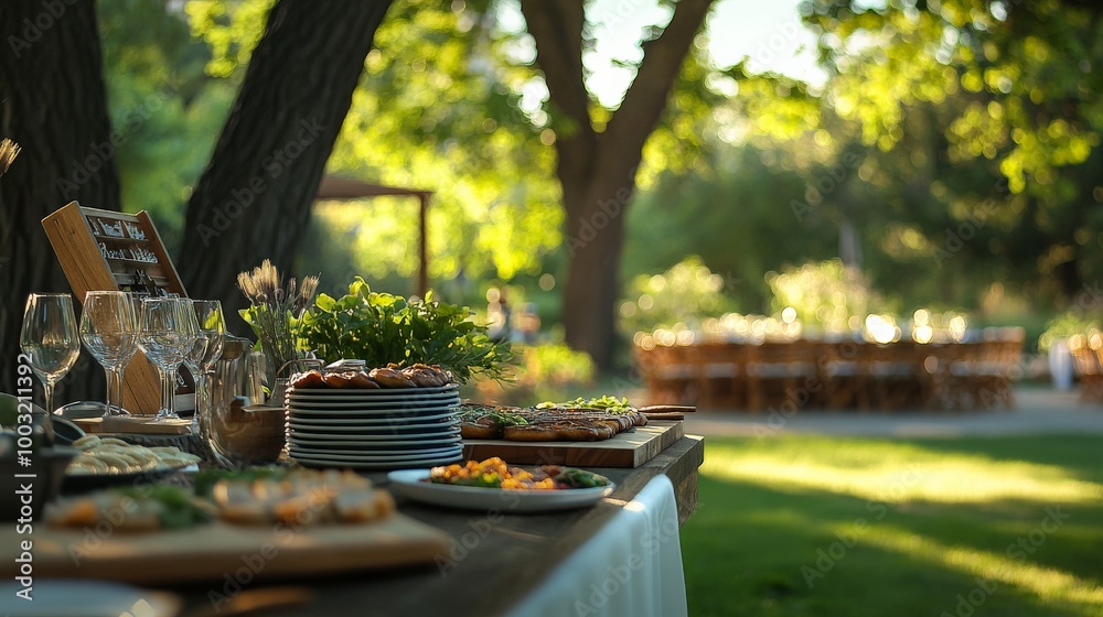 Outdoor Dining in a Serene Garden Oasis Outdoor Dining in a Serene Garden Oasis