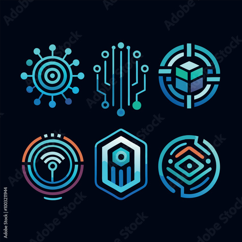vector illustration of a set of icons for web