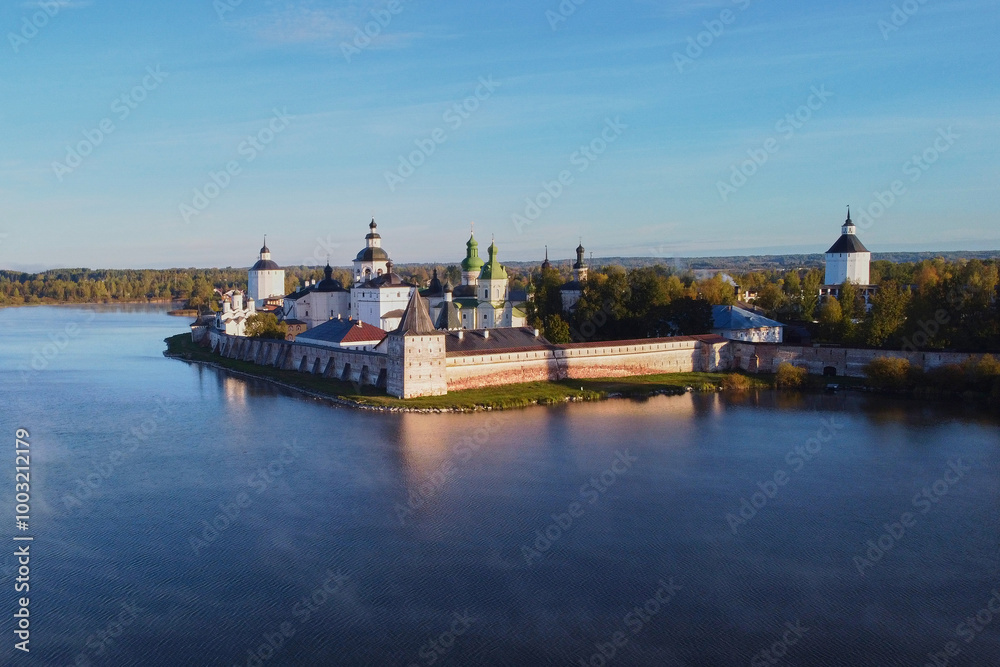 Beautiful view of the Orthodox monastery, earlier in the morning Beautiful view of the Orthodox monastery, earlier in the morning