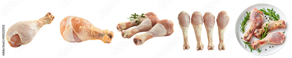 Raw chicken legs isolated on transparent background, PNG. Clipart template Raw chicken legs isolated on transparent background, PNG. Clipart template