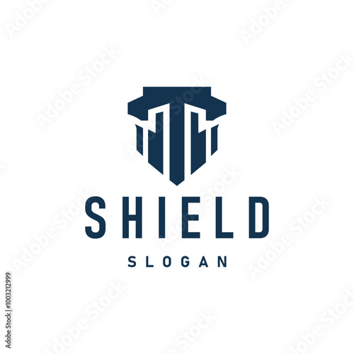 Simple Minimalist Security Shield Logo Design Vector Illustration Template