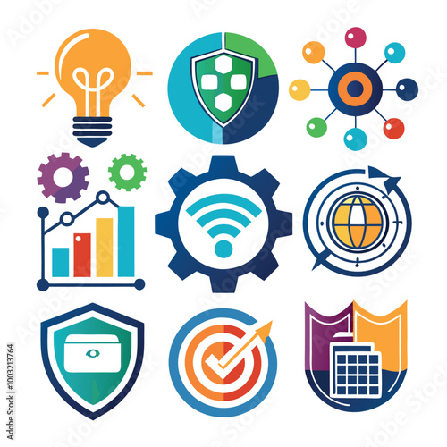 business and finance icons set