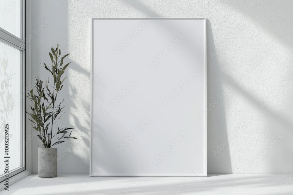 A3 Poster Mockup on White Background created with Generative AI A3 Poster Mockup on White Background created with Generative AI